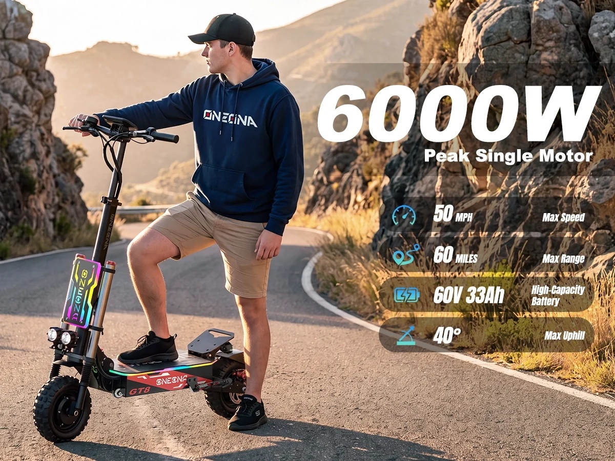 60V 5600W Dual Motor Electric Scooter - ONECNA NEW GT8PRO 성인용 전기 스쿠터,