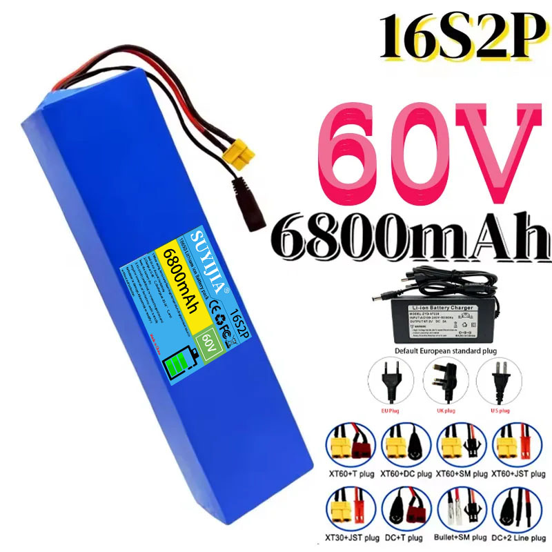 60V 30Ah Electric Scooter Battery - 16S2P 리튬 배터리 팩, 60V, 6.8Ah,