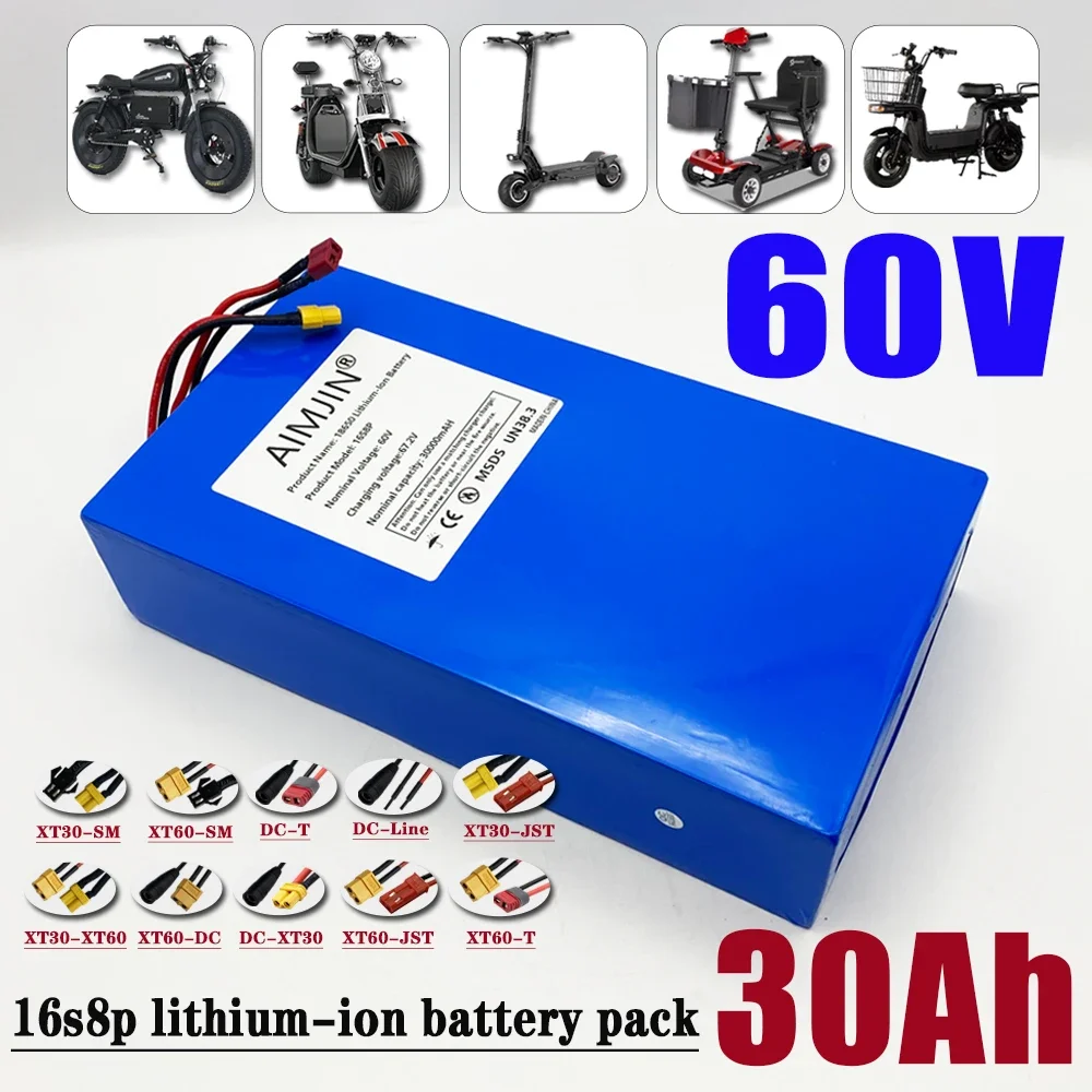18650 리튬이온 배터리 팩 60V 16S8P 충전식 - 60V 30Ah Electric Scooter Battery 리뷰 및 가격