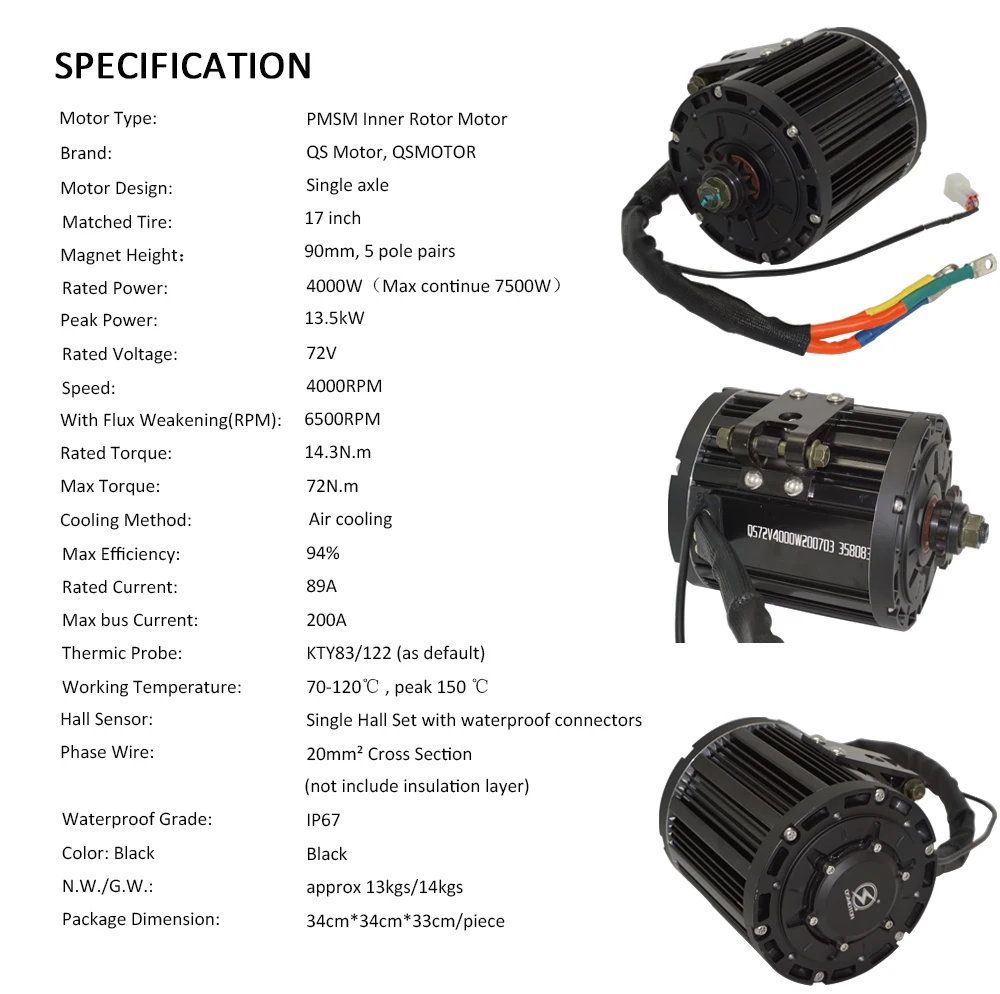 QS138 90H 미드 드라이브 모터 키트 4000W  - Electric Motorcycle Conversion Kit 72V 리뷰 및 가격